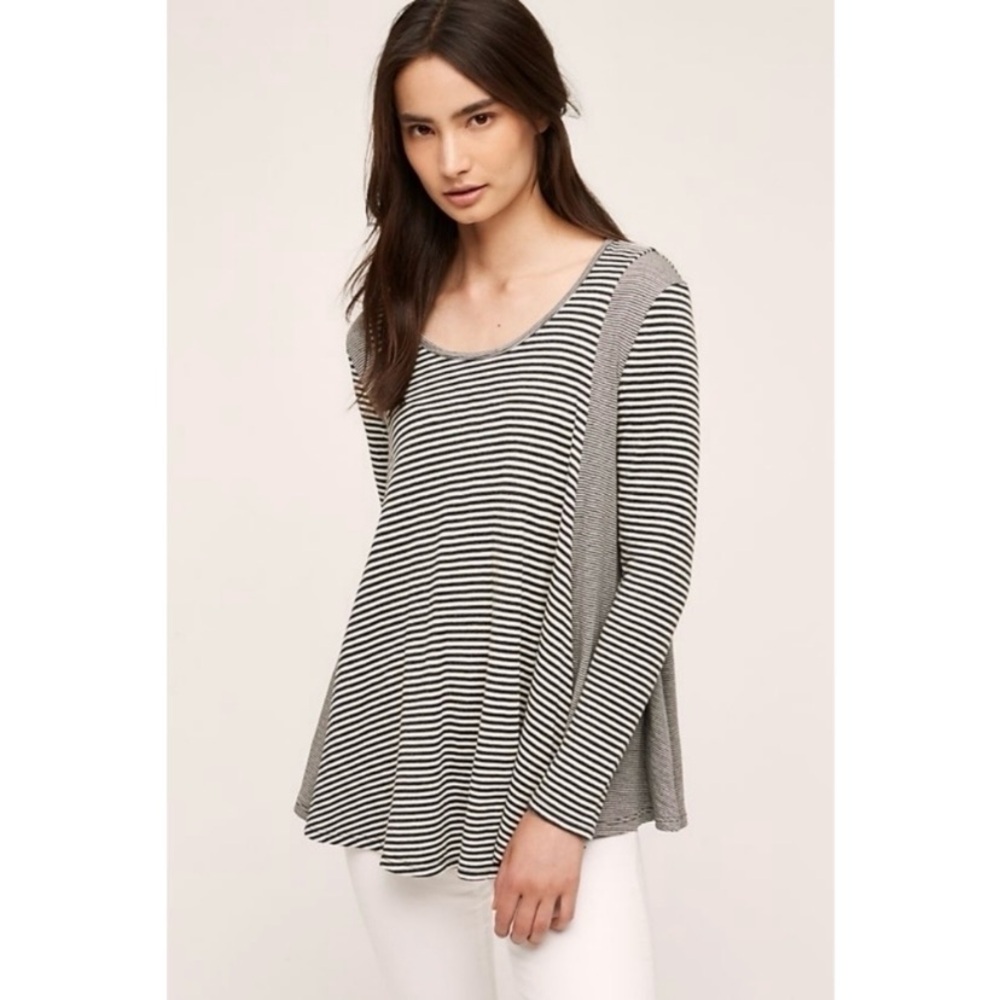 Anthropologie Eri + Ali Rainer Striped Swing Top Cut Out Back Top